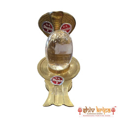 Sphatik lingam with brass jalhari