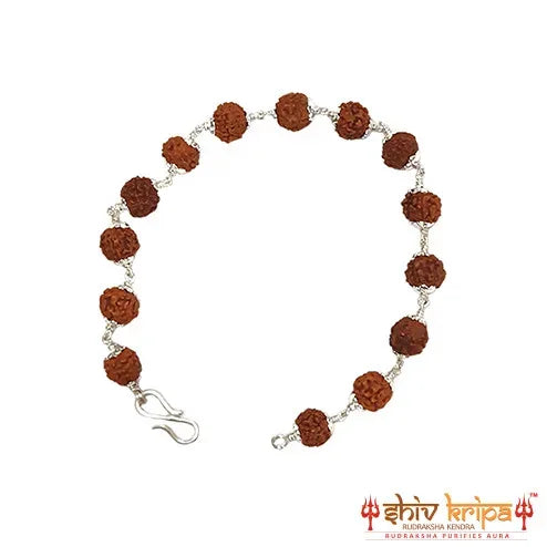 5 Mukhi Rudraksha Bracelet in Pure Silver 92.5ct