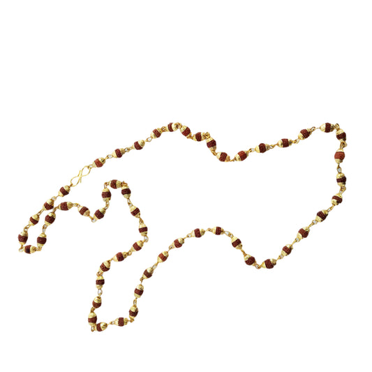 5 Mukhi Rudraksha Mala With Brass Capping