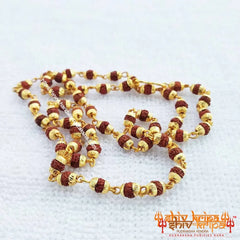 5 Mukhi Rudraksha Mala With Brass Capping