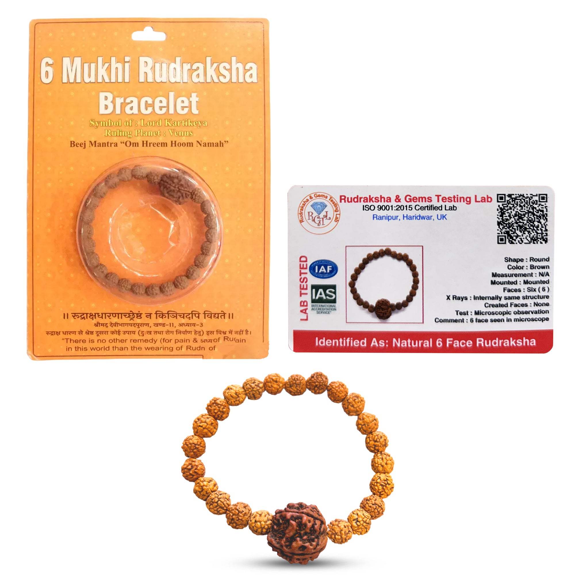 6 Mukhi Rudraksha Bracelet