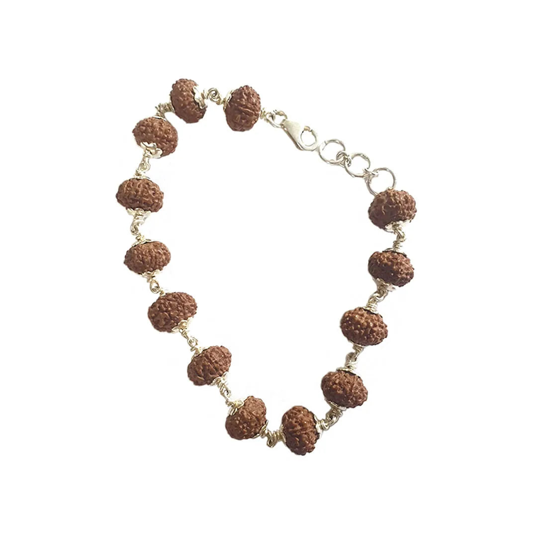 6 Mukhi Rudraksha Bracelet in Pure Silver 92.5ct