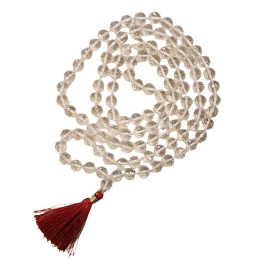 Real Sphatik (Rock Quartz) Mala