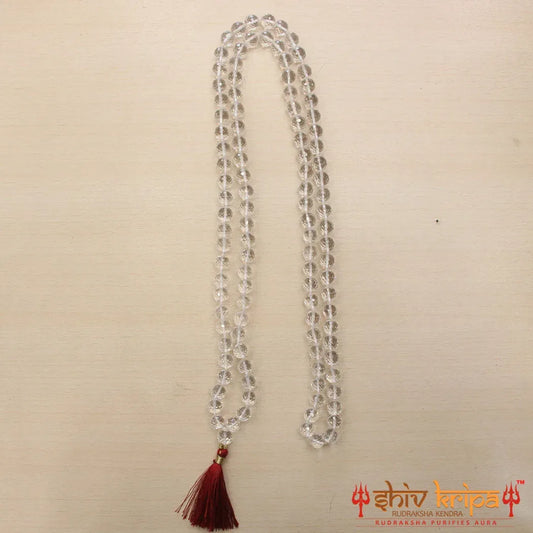 Real Sphatik (Rock Quartz) Mala