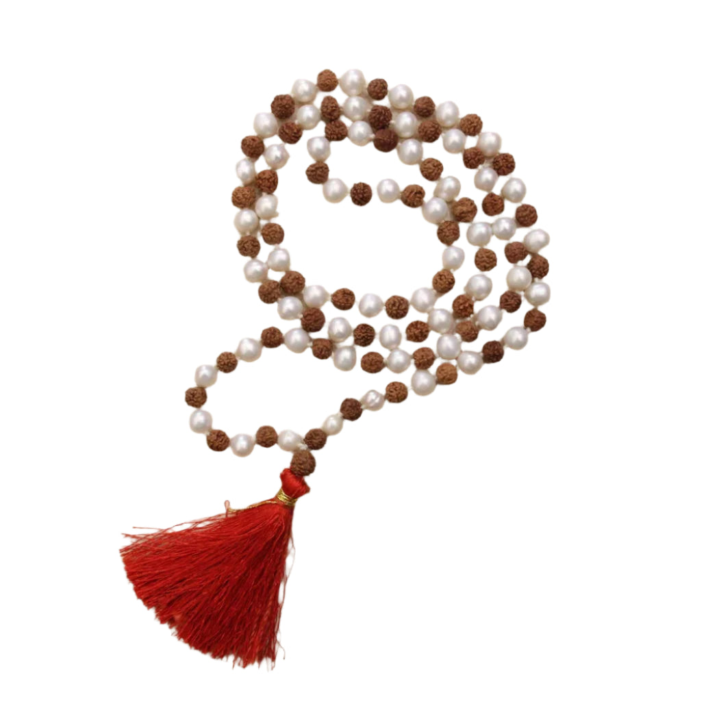 Rudraksha With Pearl Mala