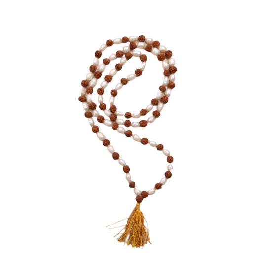 Rudraksha With Pearl Mala