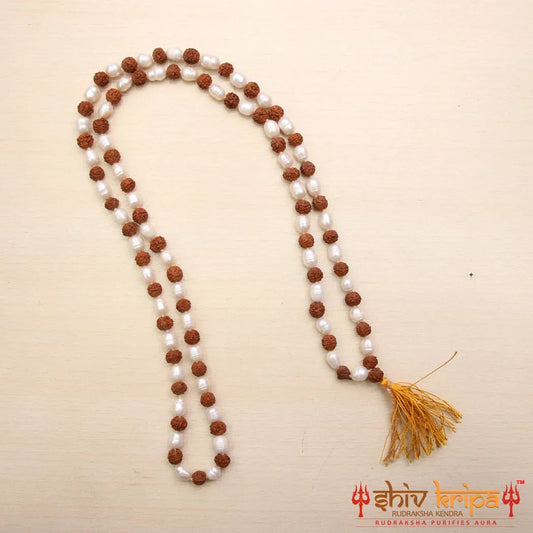 Rudraksha With Pearl Mala