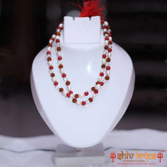 Rudraksha, Pearl, Coral & Sphatik Combination mala