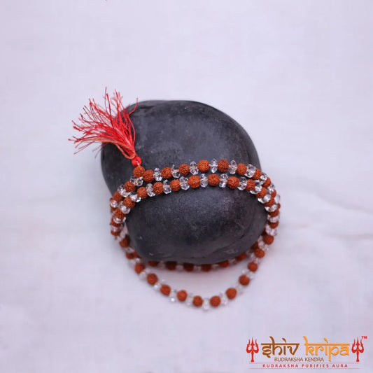 Rudraksha With Sphatik Mala