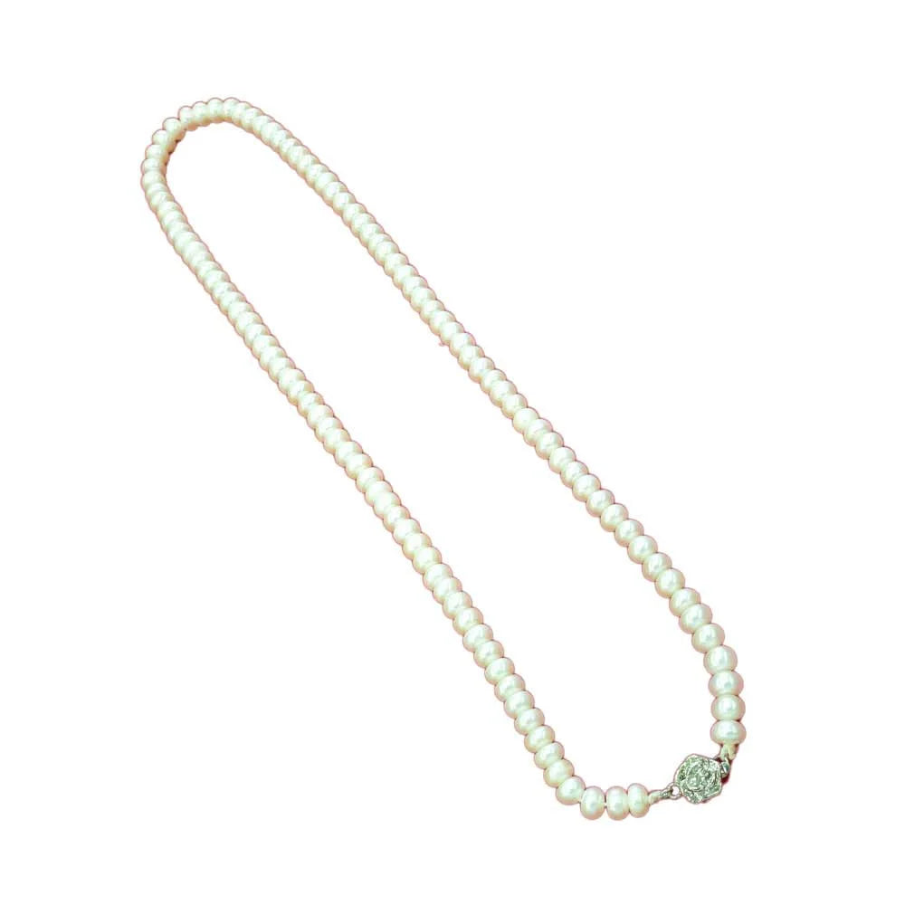 Real pearl necklace round beads with pendant