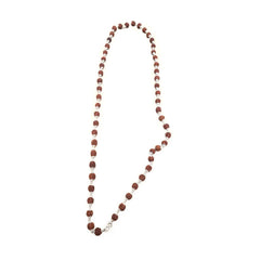 5 Mukhi Rudraksha Mala 54+1 Beads in Pure Silver Capping