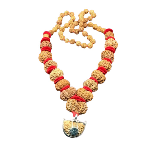 Sarv Sidh 1 to 14 mukhi rudraksha mala with Gauri Shankar & Ganesh rudraksha