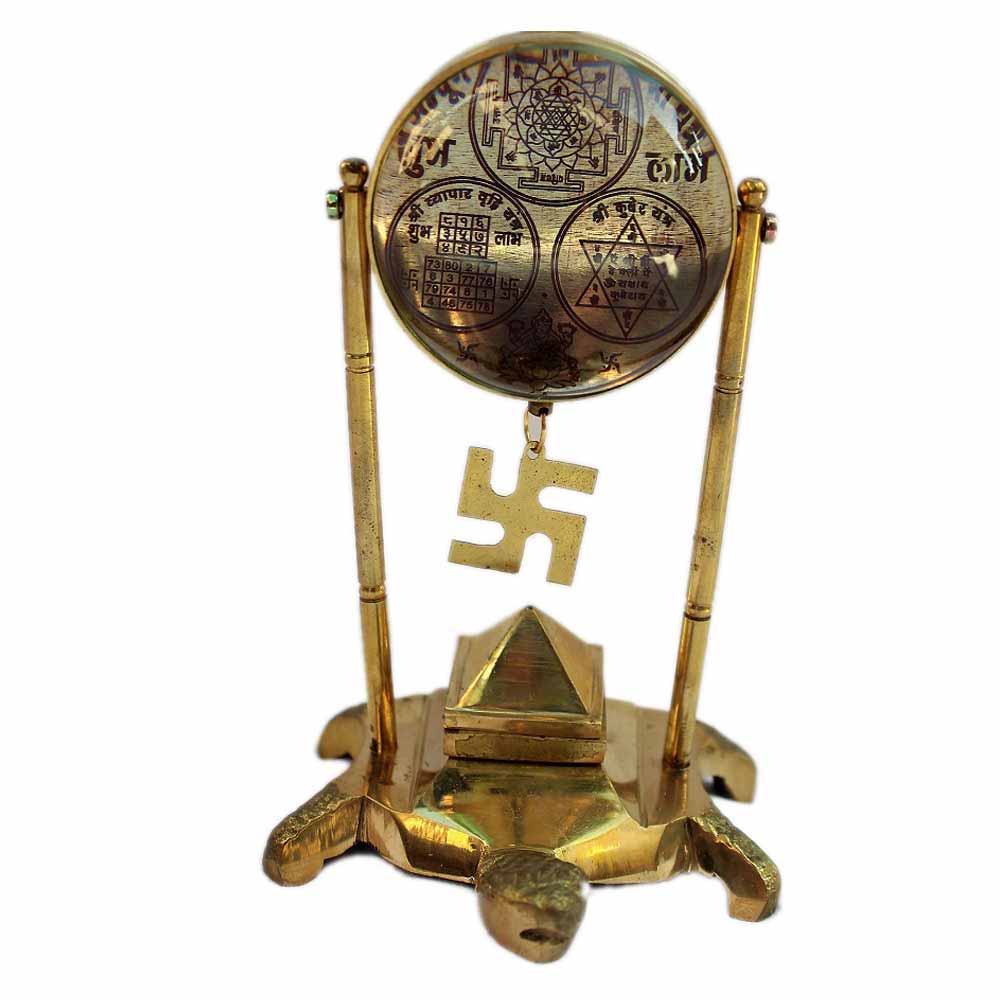 Sidh Tortoise Pyramid Brass Stand Yantra