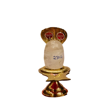 Baan-lingam with Brass Jalhari Rock-Quartz(sphatik)