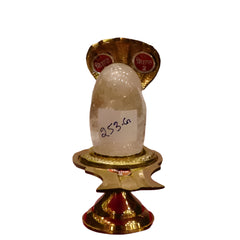 Baan-lingam with Brass Jalhari Rock-Quartz(sphatik)