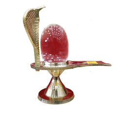 Pure sphatik lingan 3 inch size with brass jalhari