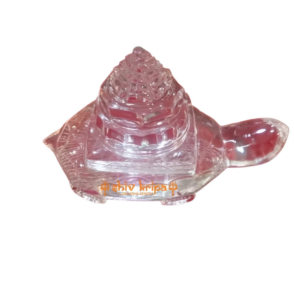 Crystal stone Shree Yantra on Tortoise two hundred five gram