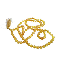 Natural Golden Topaz Mala Round shape beads