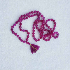 Natural Purple Colour Agate Mala