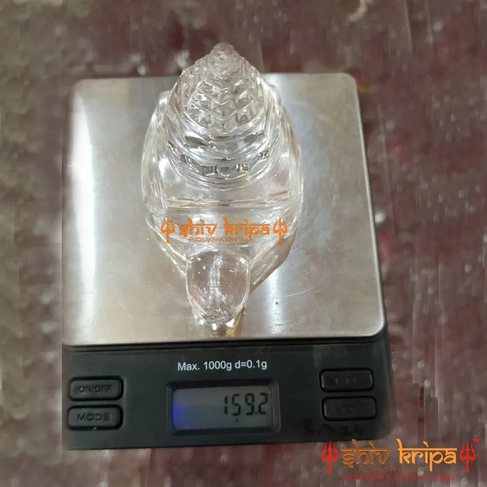 Crystal stone Shree Yantra on Tortoise one hundred fifty nine gram