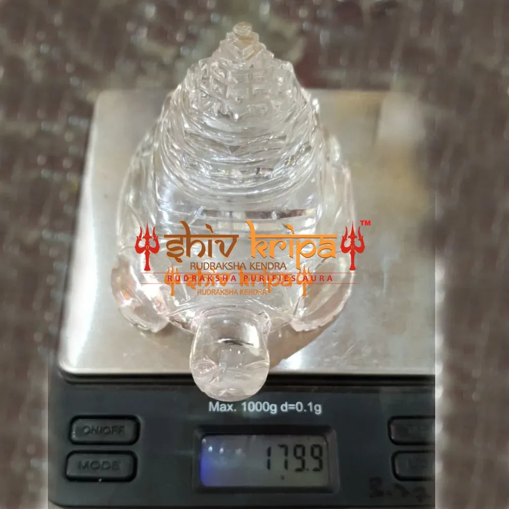 Crystal stone Shree Yantra on Tortoise one hundred seventy nine gram