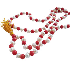 Pearl and Coral Combination Mala