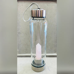 Rose Quartz Crystal Infused Water Bottle