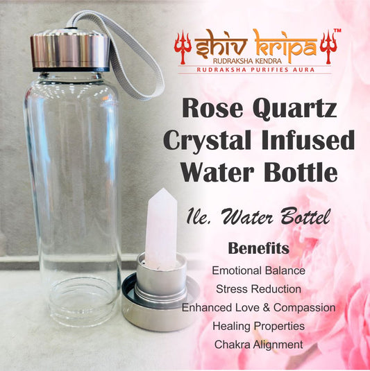 Rose Quartz Crystal Infused Water Bottle