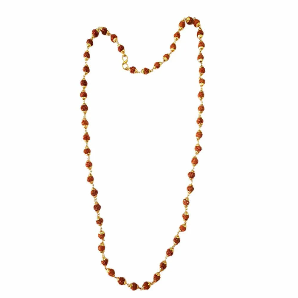 Rudraksha Mala in Pure Brass Capping