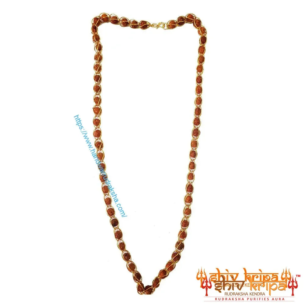 5 Mukhi Rudraksha Beads Brass Mala