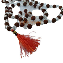 Rudraksha and Sphatik Mala 54+54+1=109 Beads